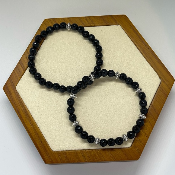 Set of 2 Black Onyx Bracelets - Picture 4 of 9